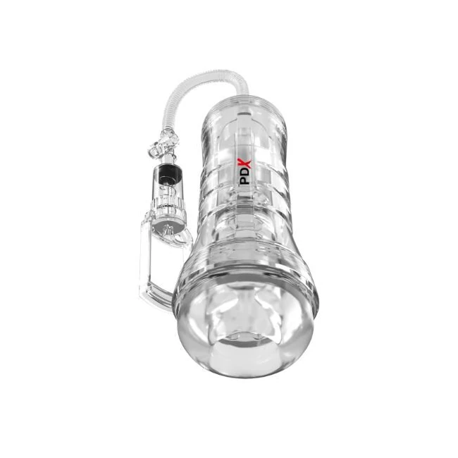 Pdx Elite Viewtube Vac Xxl Pump See-thru Ez Grip Stroker - Internal Texture and Stimulation