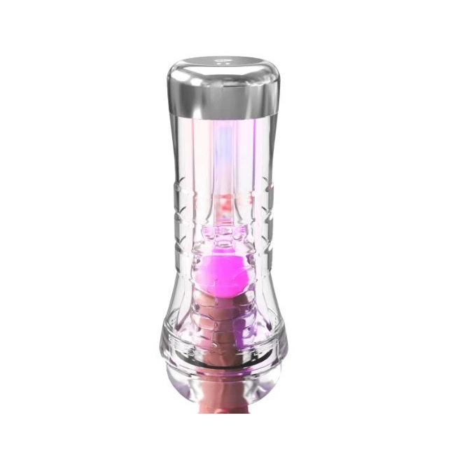 Pdx Elite Viewtube Xxl/see-thr Ez/grip Led Stroker Clear - Grip & Control