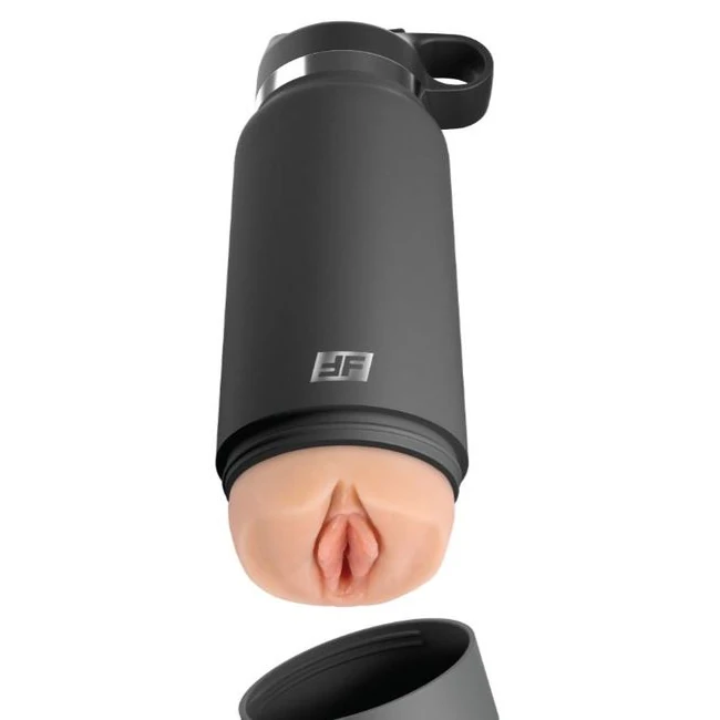 Pdx Plus Fuck Flask Secret Delight Discreet Stroker Grey Bottle - Material Feel and Cleanup