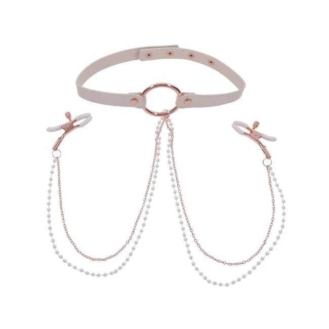 Peaches N Creame Collar W/ Nipple Clamps - Comfort & Fit