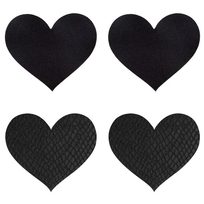 Peekaboo Pasties Classic Black Hearts - Fabric & Feel