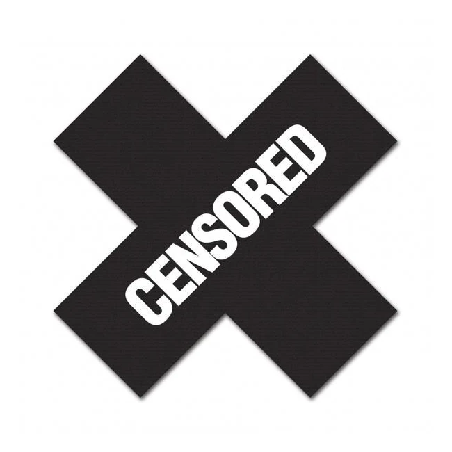 Peekaboos Censored Black/pink - Peekaboos Censored Black/Pink Pasties by X-Gen Products