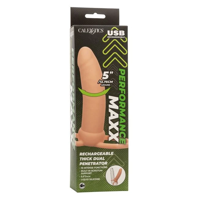 Performance Maxx Thick Dual Penetrator Ivory - Performance Maxx Thick Dual Penetrator - Ivory Beige