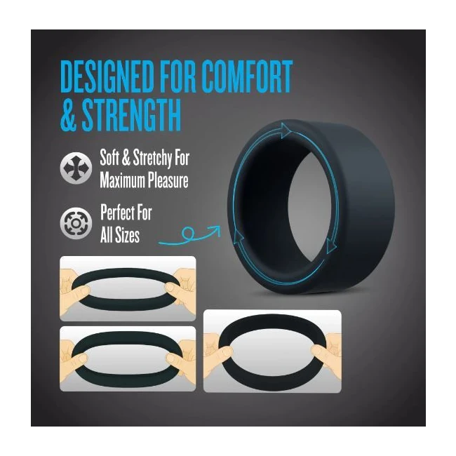 Performance Plus Accelerate 3 Cock Ring Plat/black - Worth Noting