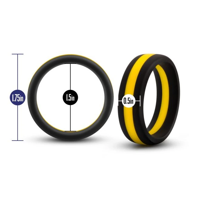Performance Silicone Go Pro Cock Ring Black/gold/black - Design &amp; Build