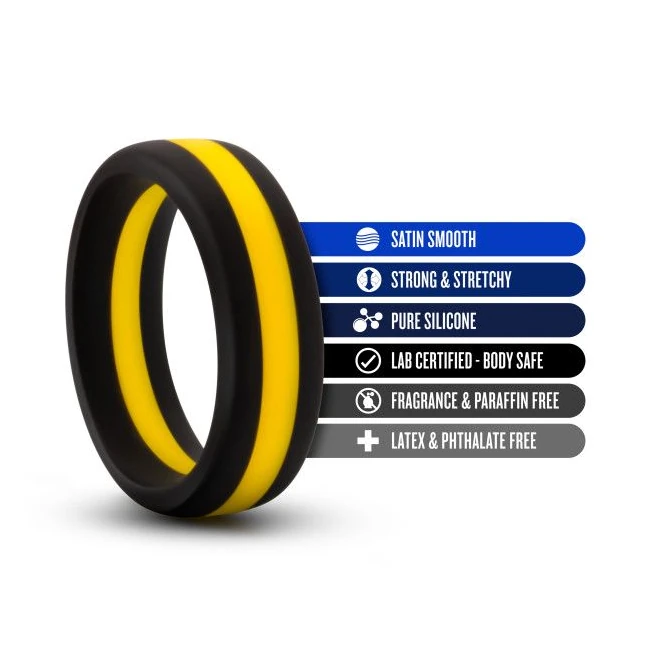 Performance Silicone Go Pro Cock Ring Black/gold/black - Colors and Care