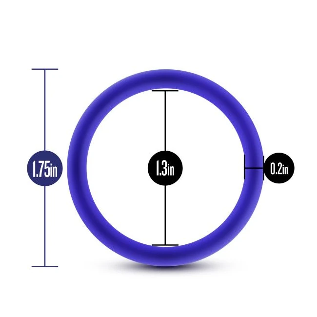 Performance Vs1 Pure Premium Silicone Cockrings Medium Indigo - Comfort and Ease of Use