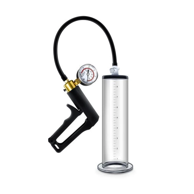 Performance Vx7 Vacuum Penis Pump W/ Brass Trigger & Pressure Gauge Clear - Performance Vx7 Vacuum Penis Pump with Brass Trigger & Pressure Gauge