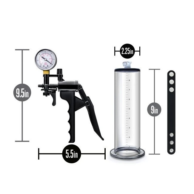 Performance Vx8 Premium Penis Pump System W/ Silicone Cock Strap Clear - Key Details