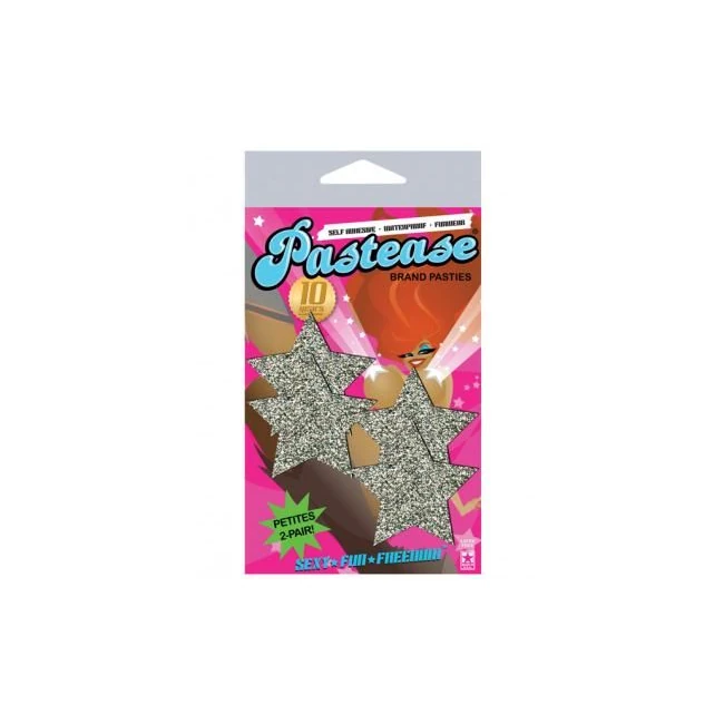 Petites Silver Glitter Star O/s 2 Pack Pasties - Fabric & Feel