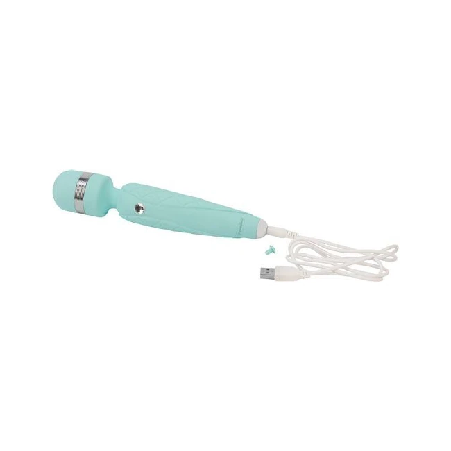 Pillow Talk Cheeky Wand Vibe W/ Swarovski Crystal Teal - Vibration Modes