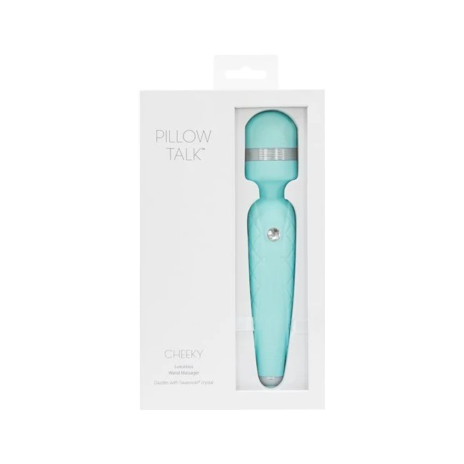 Pillow Talk Cheeky Wand Vibe W/ Swarovski Crystal Teal - Additional Details