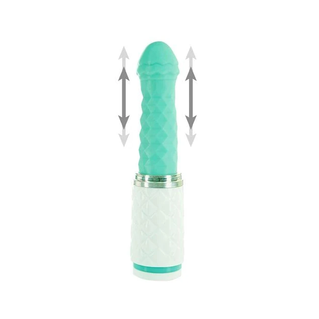 Pillow Talk Feisty Luxurious Thrusting & Vibrating Massager Teal - Vibration Modes and Thrusting Action