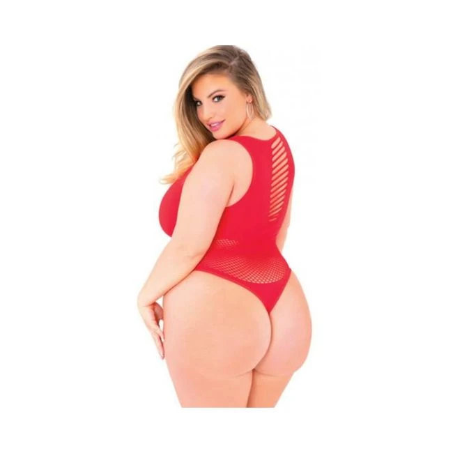 Pink Lipstick Low Blow Cut Out Bodysuit Black Qn - Fit & Sizing