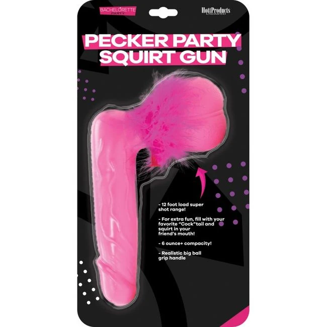 Pink Pecker Party Squirt Gun - Reaching Friends Across the Yard