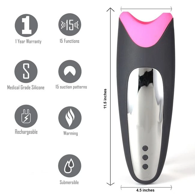 Piper Rechargeable Multi Function Masturbator W/ Suction - Features
