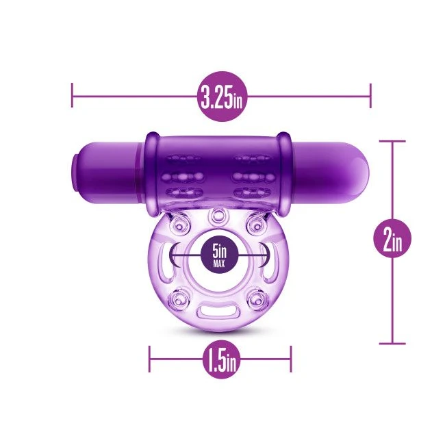 Play with Me Couples Play Vibrating Cockring Purple - Features