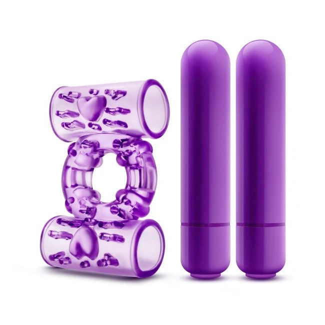 Play with Me Double Play Dual Vibrating Cockring Purple - Power and Performance