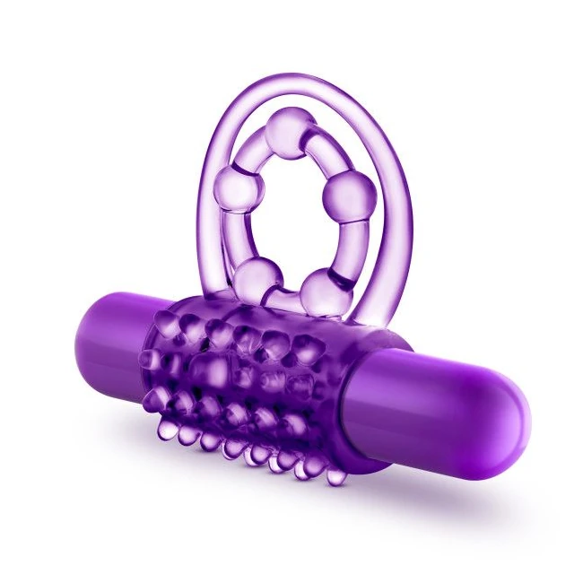 Play with Me the Player Vibrating Double Strap Cockring Purple - How It Feels and Where It Sits