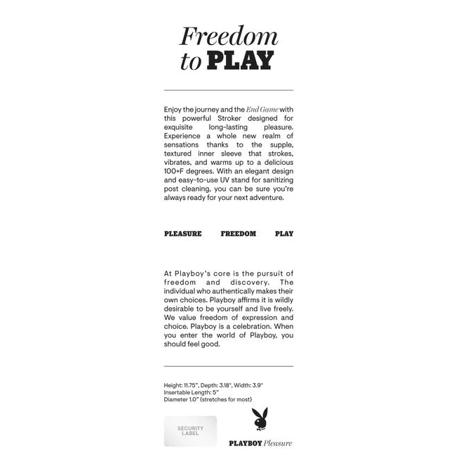 Playboy End Game - Vibration and Stroking Settings
