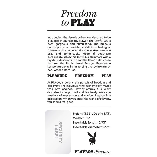 Playboy Jewels - Borosilicate Glass That Holds Temperature and Weight