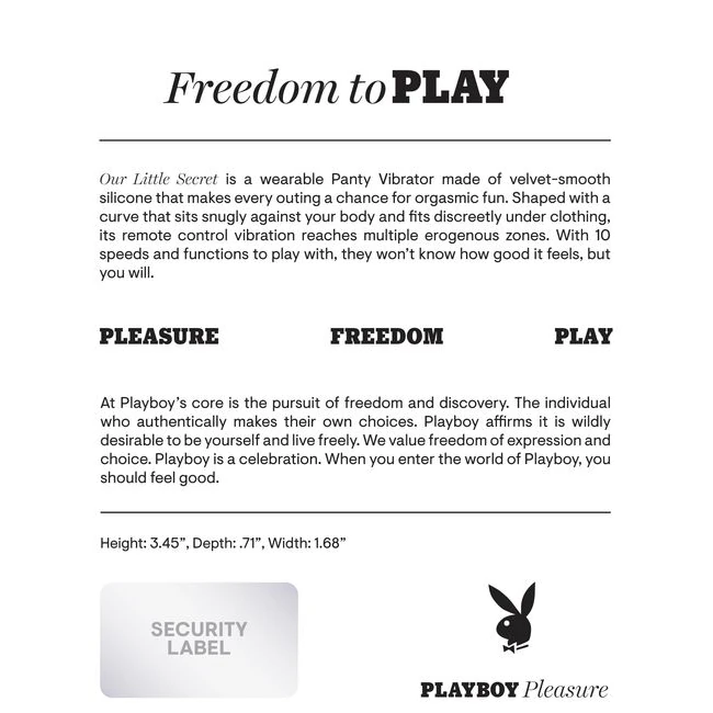 Playboy Our Little Secret - Vibration Modes and Stimulation