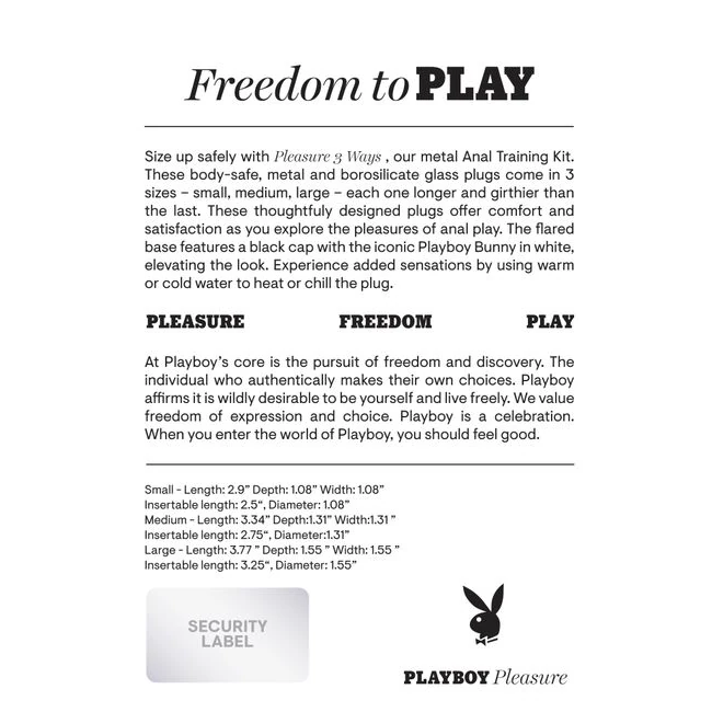 Playboy Pleasure 3 Ways - Body-Safe Aluminum and Borosilicate Glass