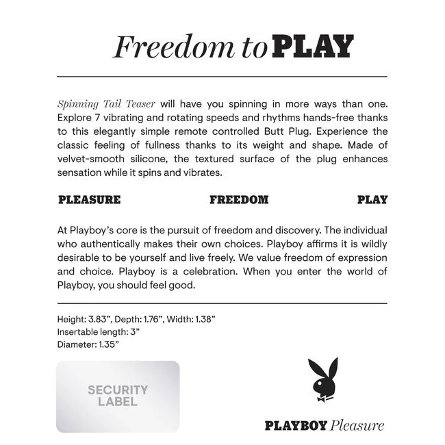 Playboy Spinning Tail Teaser - Power, Control, and Performance