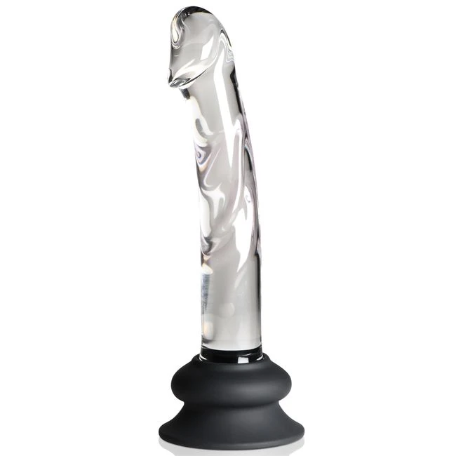 Pleasure Crystals Glass Dildo W/ Silicone Base - Product Overview