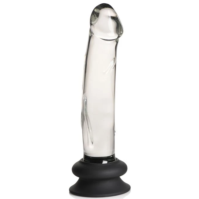 Pleasure Crystals Glass Dildo W/ Silicone Base - How It Feels