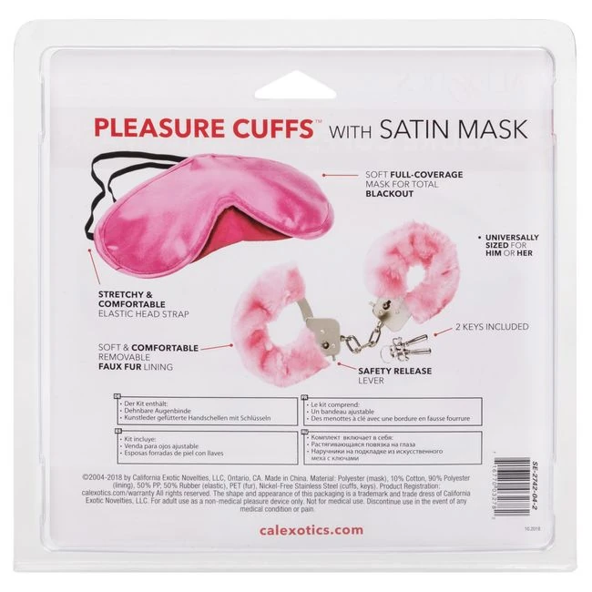 Pleasure Cuffs w/ Satin Mask - Specifications
