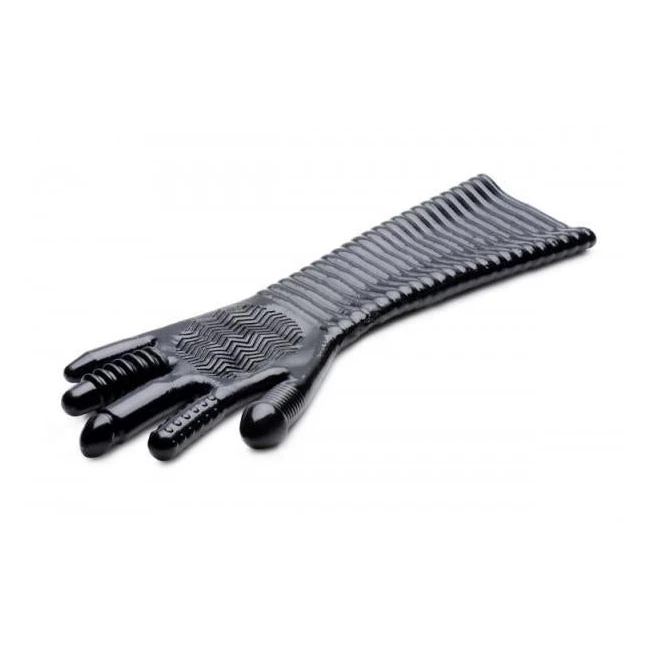 Pleasure Fister Extra Long Textured Fisting Glove Black - Build & Quality