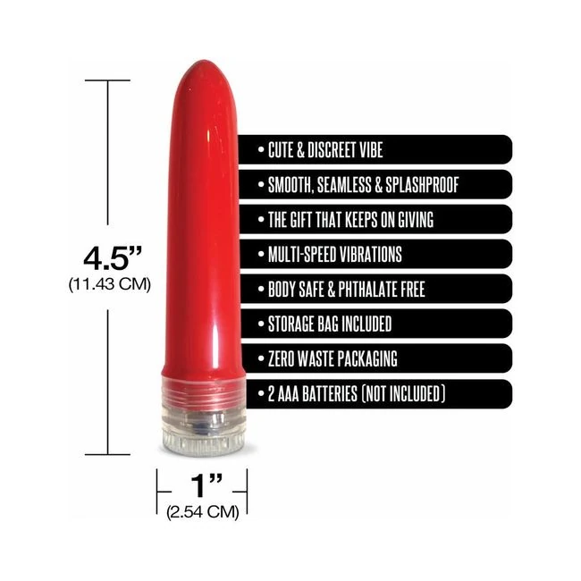 Pleasure Package I Didn't Know Your Size - 4" Multi-speed Vibe - Vibration Modes