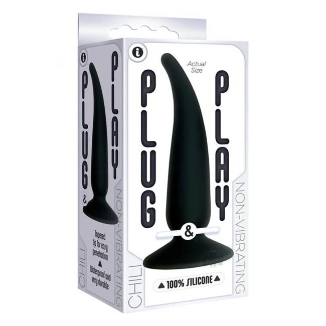 Plug and Play Silicone Chili Black Butt Plug - Shape & Comfort