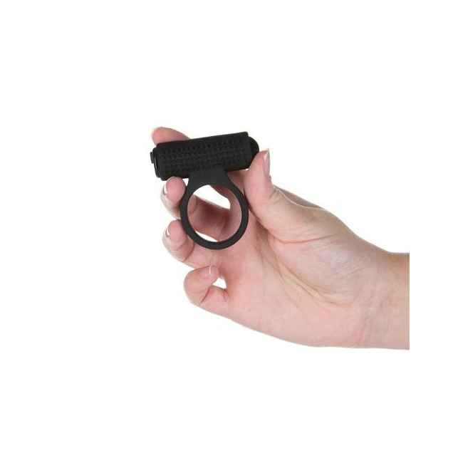 Power Bullet Cosmic Cock Ring W/ Bullet Black - Nine Vibration Settings, Mild to Wild