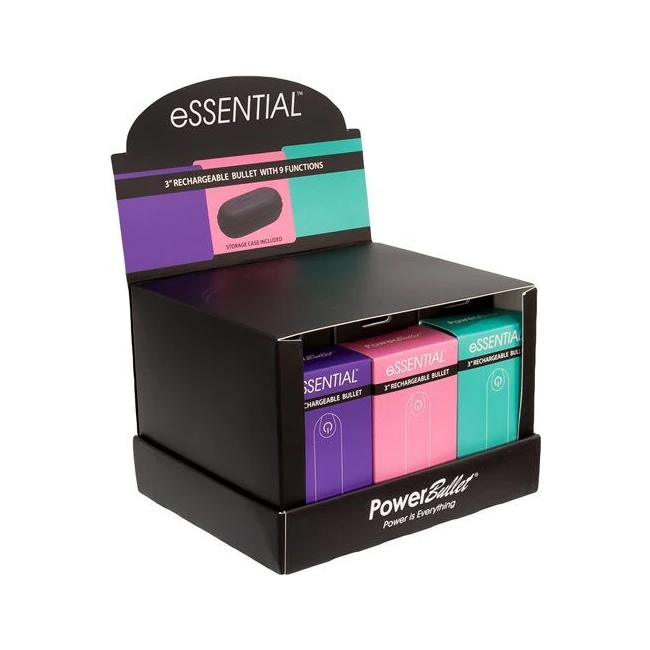 Power Bullet Essential 3.5in Rechargeable Bullet 12pc Display - Power Bullet Essential 3.5in Rechargeable Bullet - 12pc Display