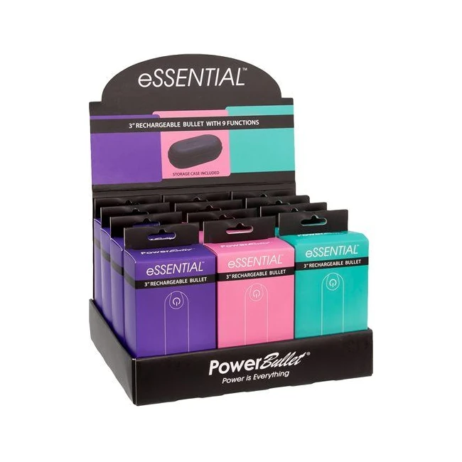 Power Bullet Essential 3.5in Rechargeable Bullet 12pc Display - Product Overview