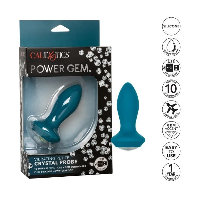 )power Gem Vibrating Petite Crystal Probe- Blue - Power & Performance