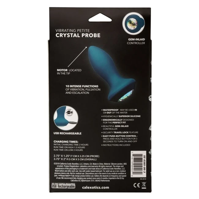 )power Gem Vibrating Petite Crystal Probe- Blue - Materials & Specifications