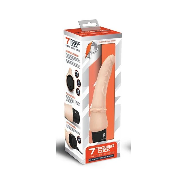 Powercock 7 Inches Slim Anal Realistic Vibe - Design & Materials