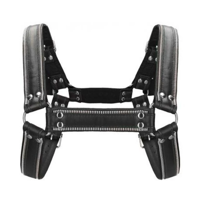 Premium Leather D-ring Zipper Bulldog Harness S/m Black - Build & Quality