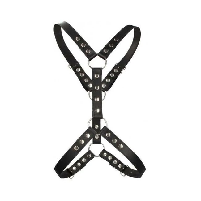 Premium Leather Harness with Metal Snaps Black - Build & Quality