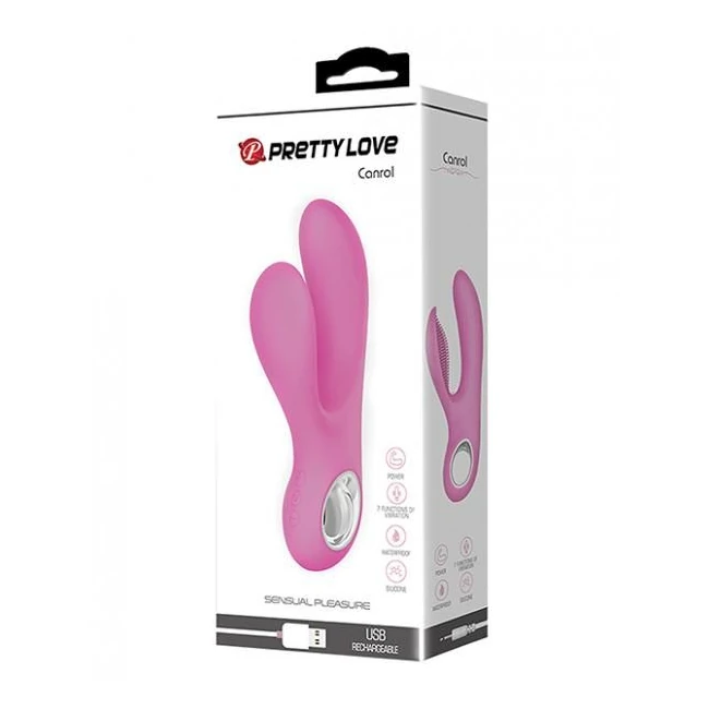 Pretty Love Canrol Nubby Rabbit Vibe 7 Function Pastel Pink - Vibration Modes