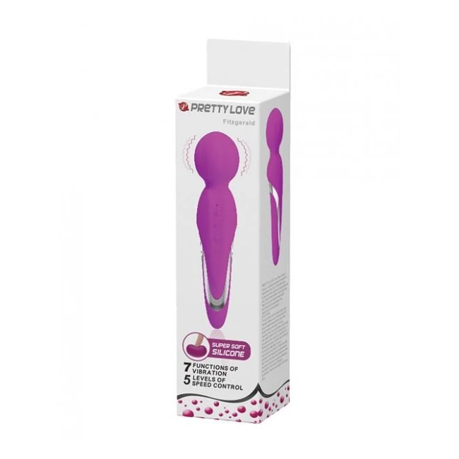 Pretty Love Fitzgerald Liquid Silicone Wand - Fuchsia - Vibration Modes