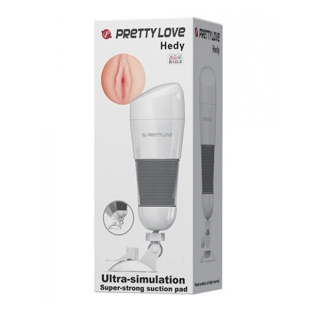 Pretty Love Hedy Suction Pad Stroker White - Grip & Control