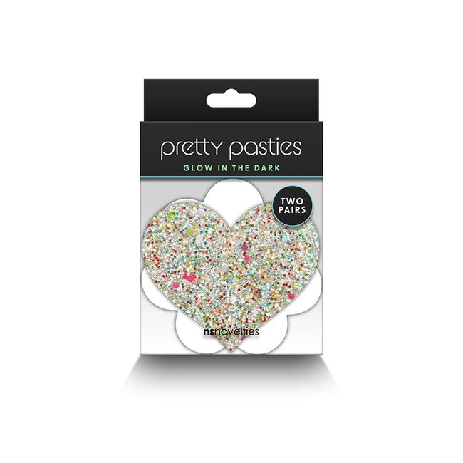 Pretty Pasties Heart & Flower Glow 2 Pair - Fabric & Feel