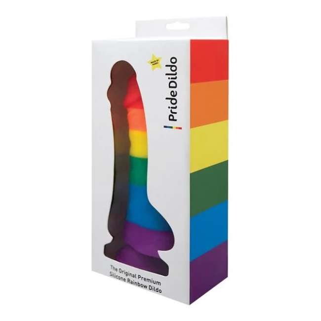 Pride Dildo with Balls Silicone Rainbow - Shape &amp; Texture