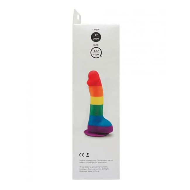 Pride Dildo with Balls Silicone Rainbow - Material Feel