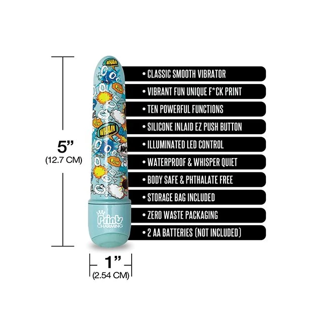 Prints Charming Pop Tease 5in Mini Vibe Bang Blue - Specifications