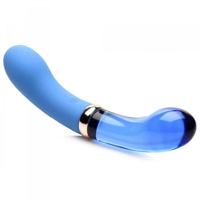 Prisms Vibra-glass 10x Bleu Dual Ended Glass G Spot Vibe - Power & Performance